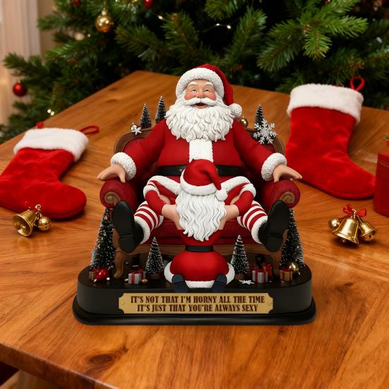 Weihnachtsmann Lustiges Paar Plakette Es ist nicht, dass ich geil bin Acryl Ornament Gag Geschenke