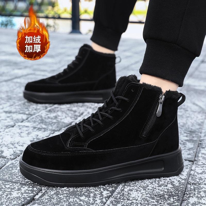 Winter new Jinjiang Dachang snow boots high-top board shoes thickened and velvet warm side zipper winter