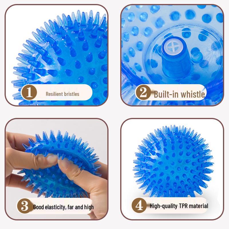 Puppy Squeaky Hedgehog Toy - Elastic Sound Ball, Bite-Resistant, Teething Relief, Self-Entertainment