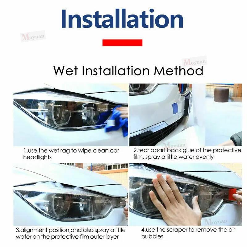 For Land Range Rover Evoque 2015- Car Accessories 2 Pcs Car Headlight Protective Film Headlamp Transparent Black TPU Sticker