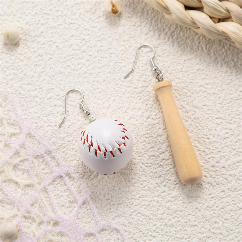 Cercei Stud Simulare Baseball Stil Sportiv Creativ Femei Personalitate Simplă Cercei Asimetrici Baseball