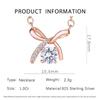 S925 Sterling Silver Bow Pendant Necklace - Women's Simple Luxury Zircon Clavicle Chain