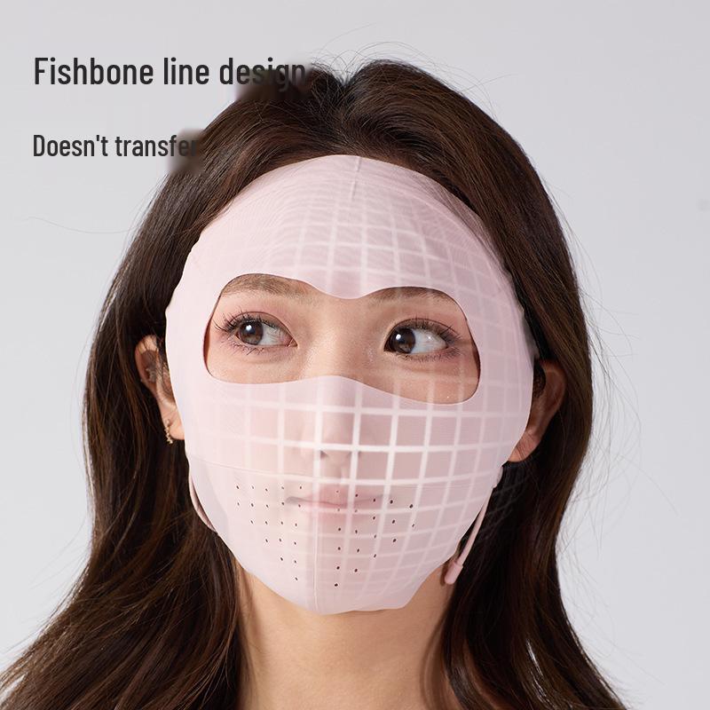Ice Silk Women's Facekini: Full Face Anti-UV Sunscreen Mask for Summer