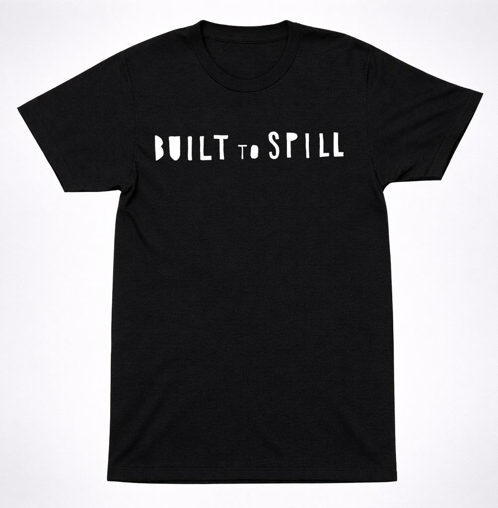 Built to Spill Text Logo Shirt Indie Rock Band Minimal Text Black Graphic Tee S разноцветный