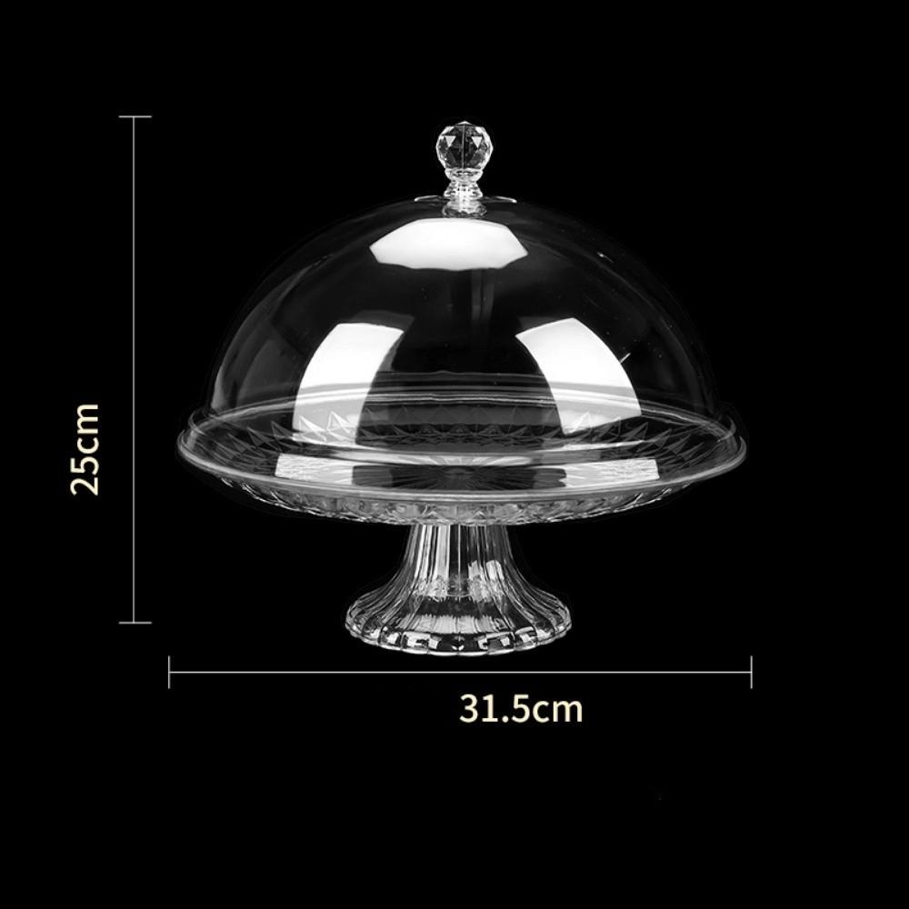 with Lid Cake Dome Plate PVC Cake Stand New Food Display Tray  Dessert Storage