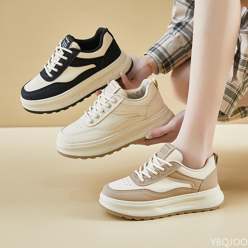 Spring new shoes for female students thick soled height increasing sports board shoes casual simple comfortable women's shoes