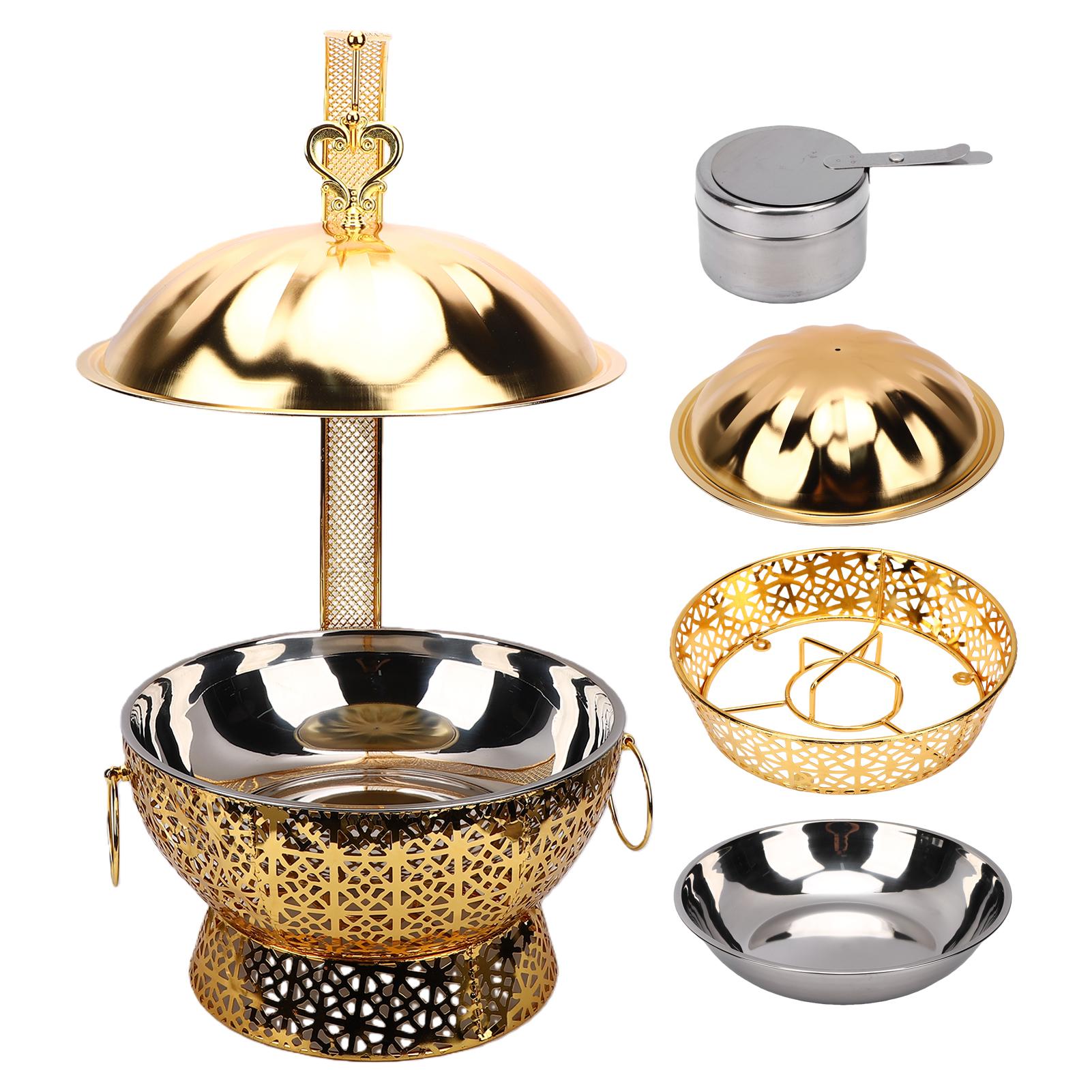 Fishine Chafing Dishes For Buffet Stainless Steel Round Chafing Dish Buffet Set Food Warmer For Parties Wedding Gatherings