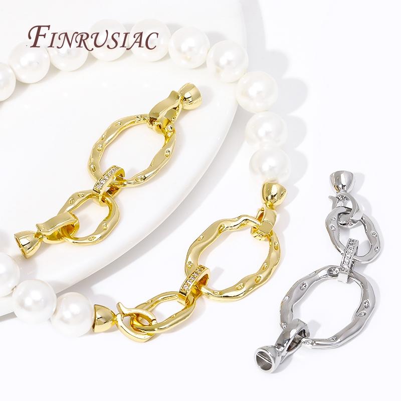 18K Gold Plated Brass Zircon Connector Clasps For Jewellery Making DIY Bracelet/Necklace Accessories Trendy Jewelry Clasp