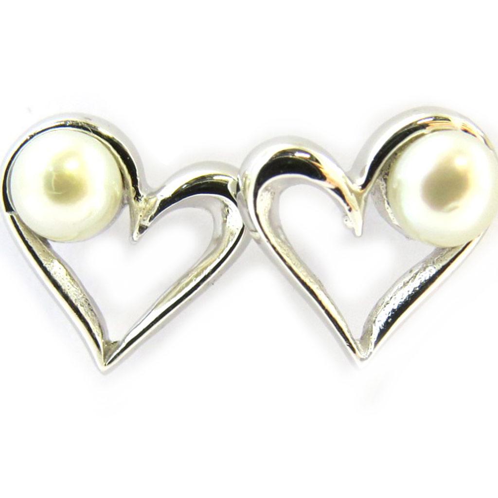 Les Trésors De Lily [N3022] - Ivory 'Love' Silver Earrings (rhodium-plated)