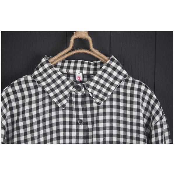 Plaid Shirt for Women Medium To Long Spring and Autumn Thin Jacket Loose Long Sleeved Shirt