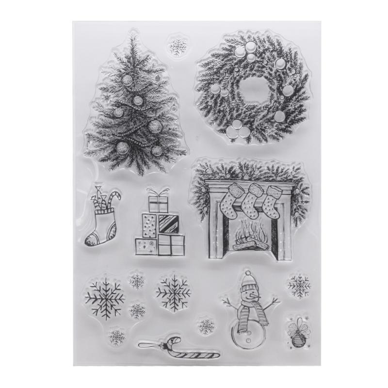 Buy Christmas Wreath Silicone Clear Seal Stamp DIY Scrapbooking Emboss ...