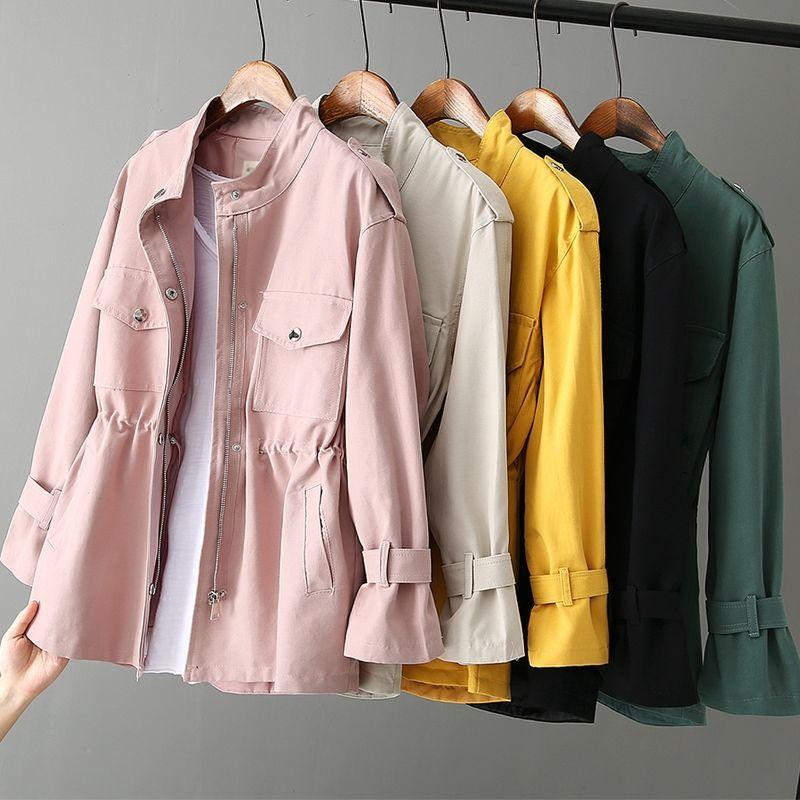 Women Spring Autumn Jacket Loose Oversize Windbreaker Mid Length Outwear Women All Match Trench Coat