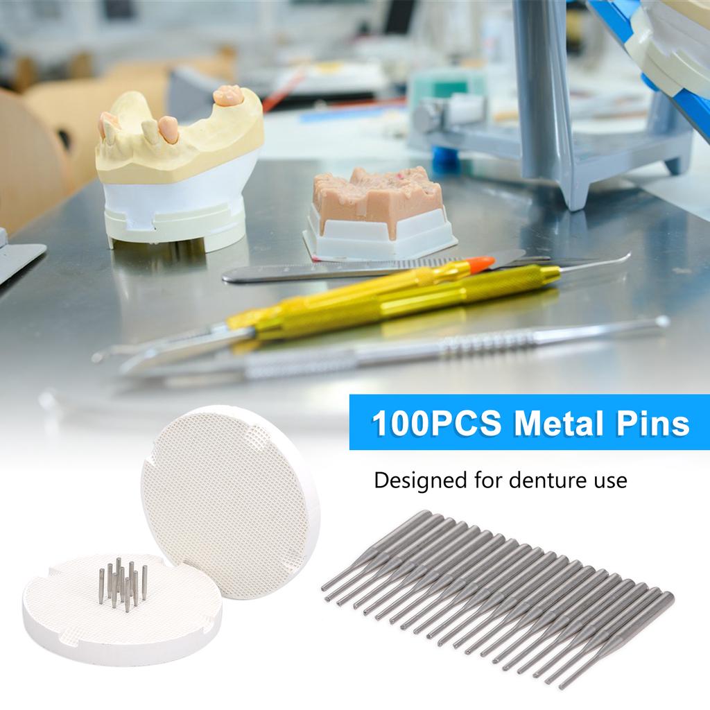 100PCS Metal Pins for Dental Lab Firing Trays Denture