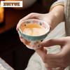 80ml Hand-painted Flowers High Foot Teacup Creative Tea Bowl Tea Cup Set Tea-tasting Meditation Cup Chazhan Master Cups Tea Set