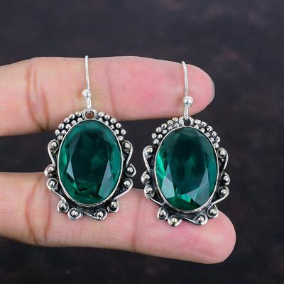 Gefacetteerde Chroomdiopsied Oorbel 925 Sterling Zilver Oorbel Decente Sieraden Handgemaakte Designer Oorbellen Cadeaus Voor Mama Natuurlijke Edelsteen Sieraden