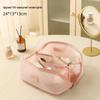 Large Capacity High-End Mesh Cosmetic Handbag: Stylish Multifunction Travel Toiletry Organizer for Women