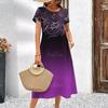 Nové dámské šaty Grafický potisk Elegantní a krásné Midi šaty Plus size Dámské Letní Jednodílné šaty