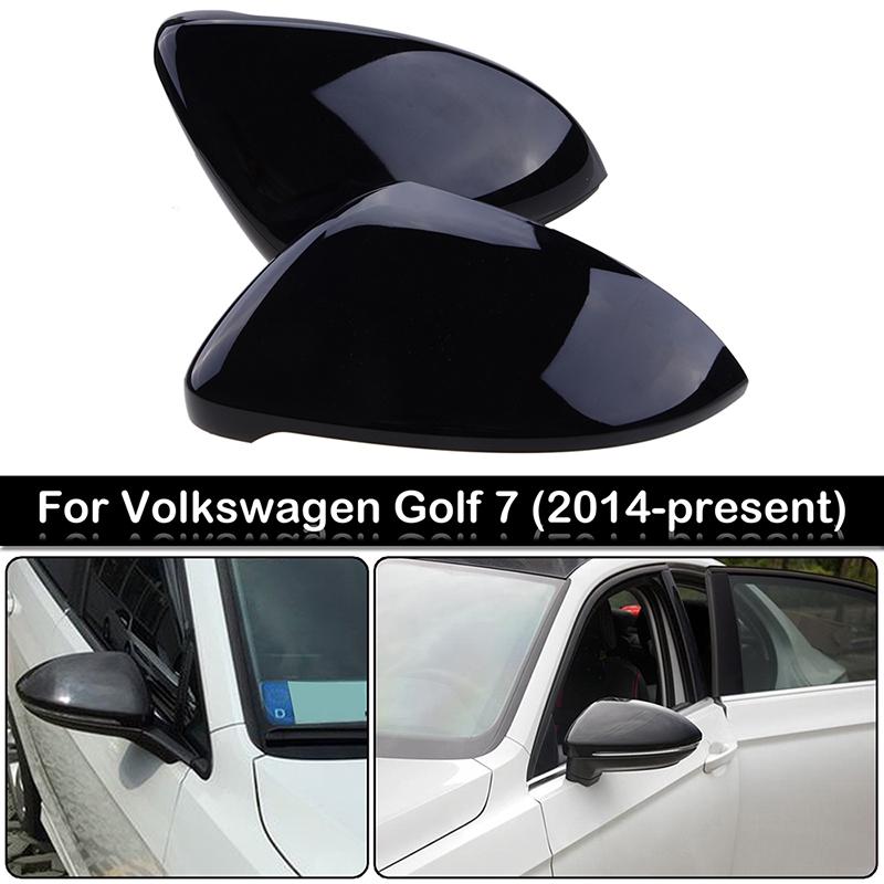 Rhyming Glossy Black Rearview Mirror Cover Side Mirror Caps Car Accessories Fit For VW Golf 7 MK7 MK7.5 GTI R GTE GTD 2013-