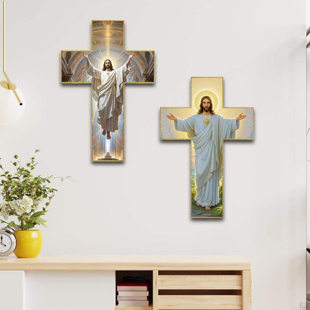 Cross Decoration for Wall Ornament Wood Collection Decorative Mount Craft Gift Living Room