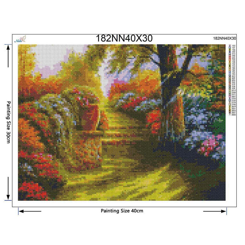 Diamond Embroidery Forest In Sunshine Oil Painting Packing Round Crystal Diamond Moasic Home Decor