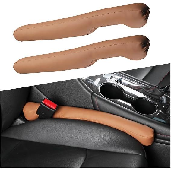 2 PCS Leather Car Seat Gap Filler, Auto Seat Blocker Organizer Fill The Gap Between Seat And Console, Universal Gap Filler Plug Stop Things From