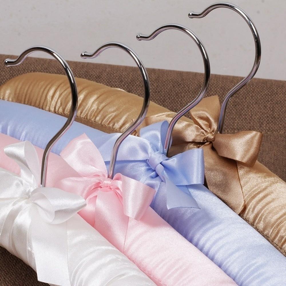 5PCS Soft Satin Padded Clothes Hanger Non-slip Sponge Clothes Hangers Clothes Storage