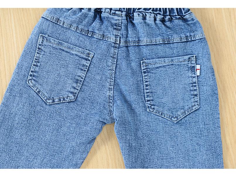 Jeans droits Printemps/Automne 2025 Filles & Garçons - Style Délavé pour Enfants Moyens & Grands