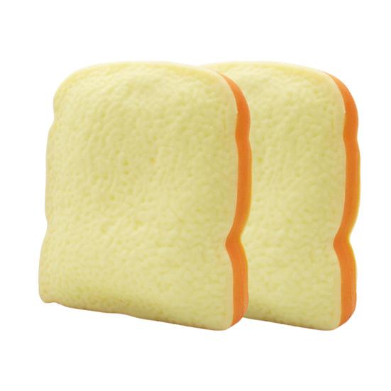Bread Squeezing Toys 1/2Pcs Simulated Toast Stress Relief Toy Sliced Squeeze Sensory Relaxation Toy Soft Stretchy Fake Food Fidget for Kids
