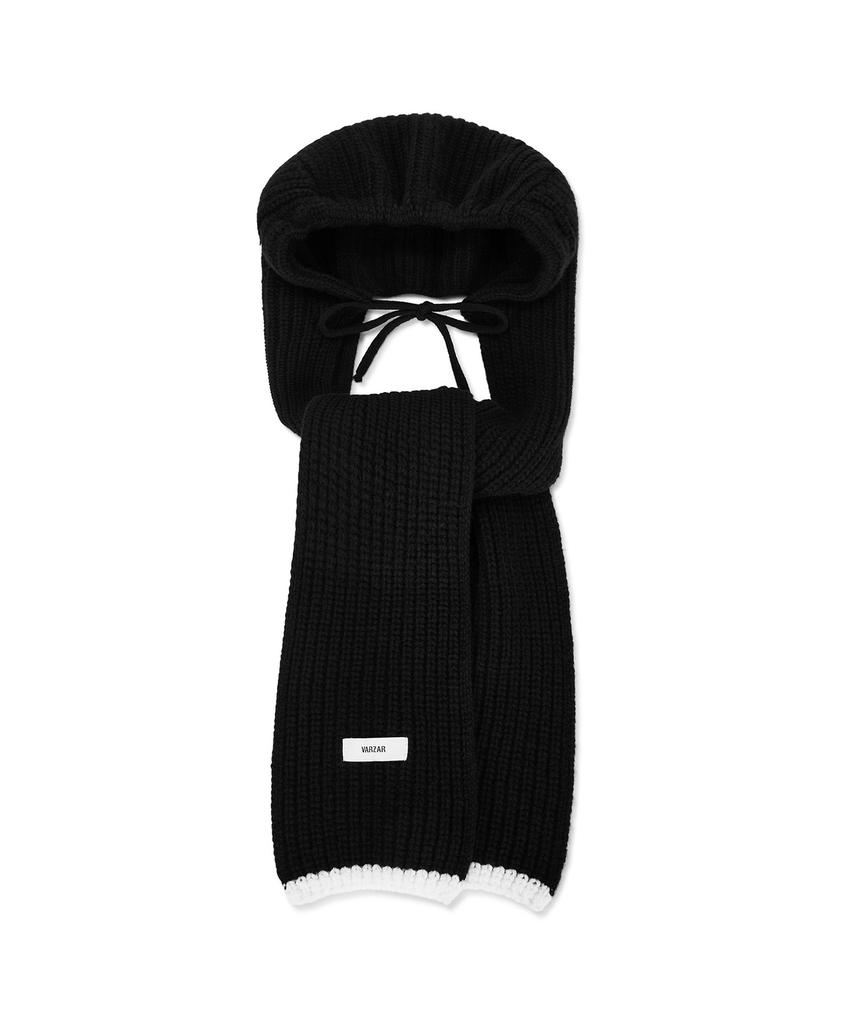 Bajal Logo Label Hooded Muffler Black