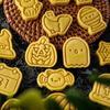 Halloween Cookie Cutter Set Plastic 3D Ghost Skull Bat Pumpkin Mummy Cartoon Biscuit Mold Stamp Pastry DIY Cake Decorating Tools