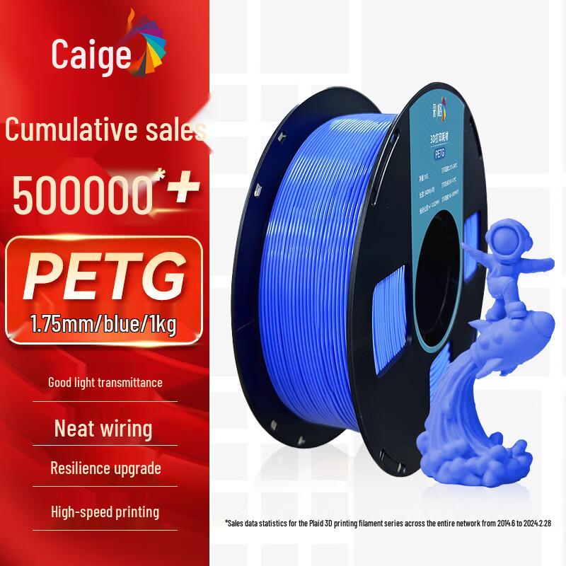 CaiGE 1.75mm PETG 3D Printer Filament CN Plug (adapter Included)