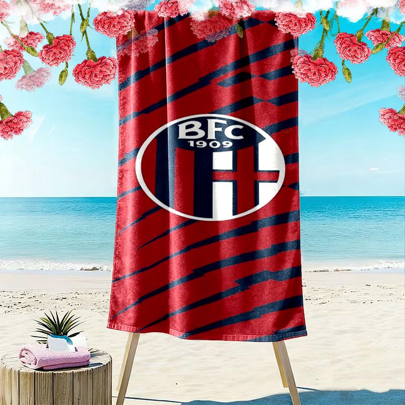 Asciugamano da Spiaggia Stampa Bologna FC 1909, Asciugamano Grande Morbido Asciugatura Rapida per Spiaggia Campeggio Nuoto