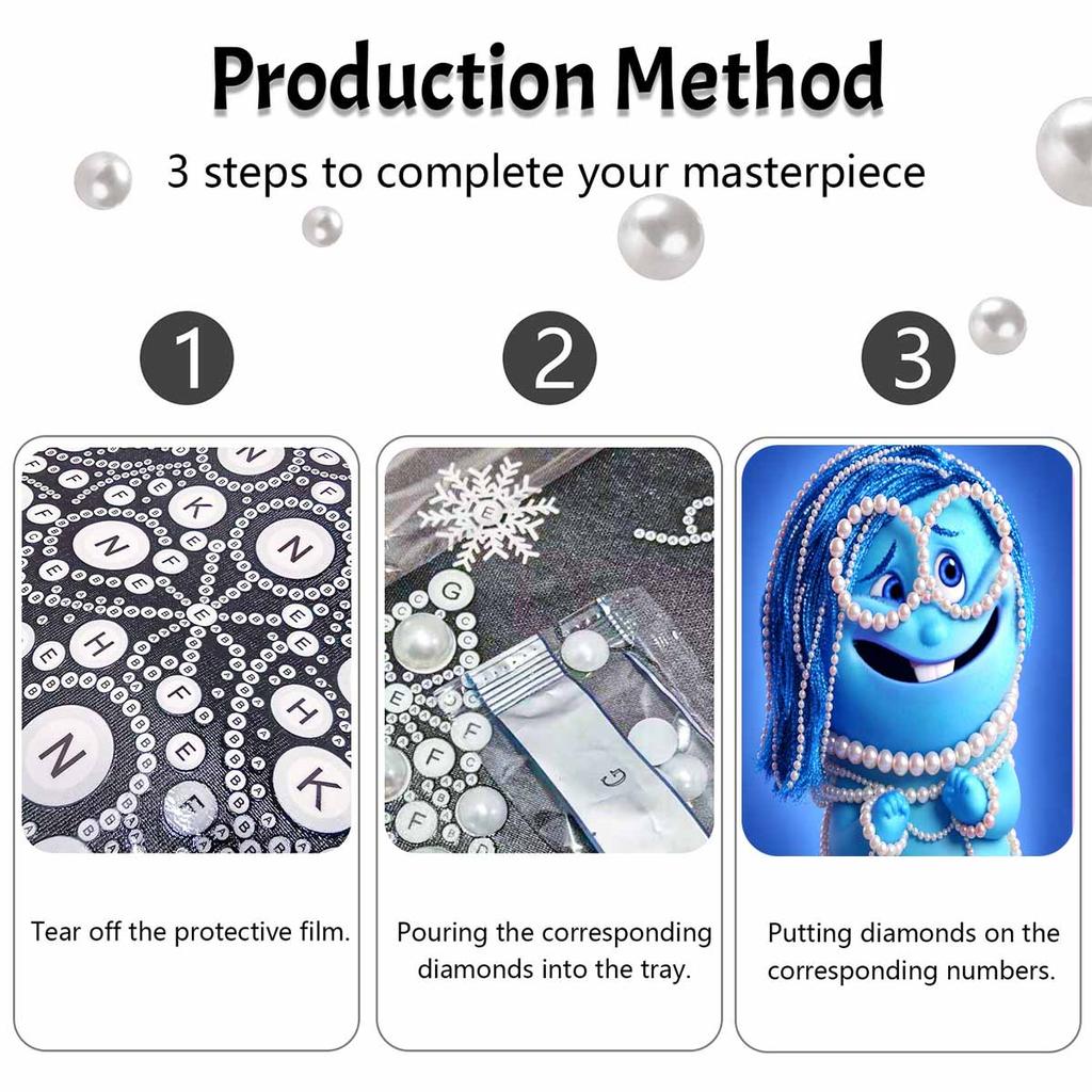 Disney Inside Out Mumu's Creations Pearl Art Kit 5D DIY Pearl Embroidery Mosaic and Cross Stitch Kit for Home Decor