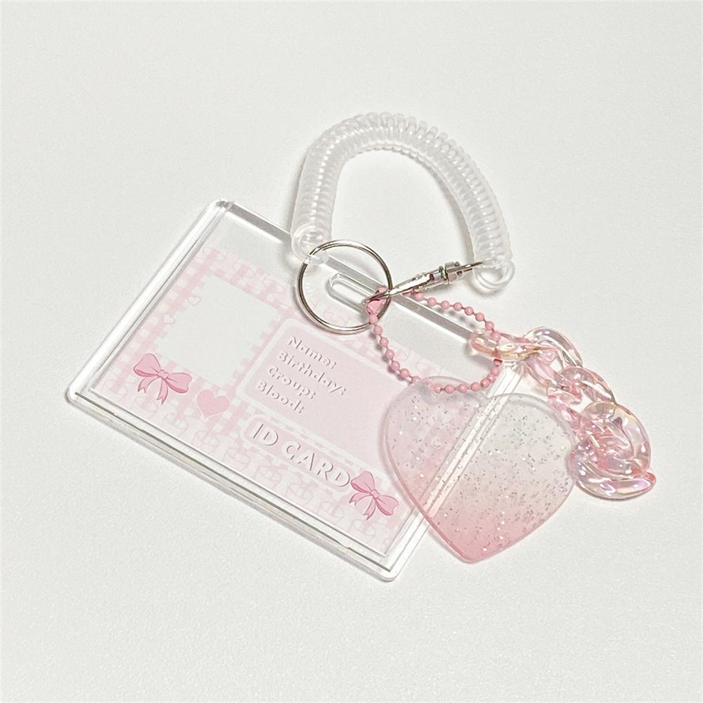 Love Transparent Photocard Holder Ins Photo Sleeves Card Holder Idol Kpop Photo Protector Bus Card Student Stationery Supplies