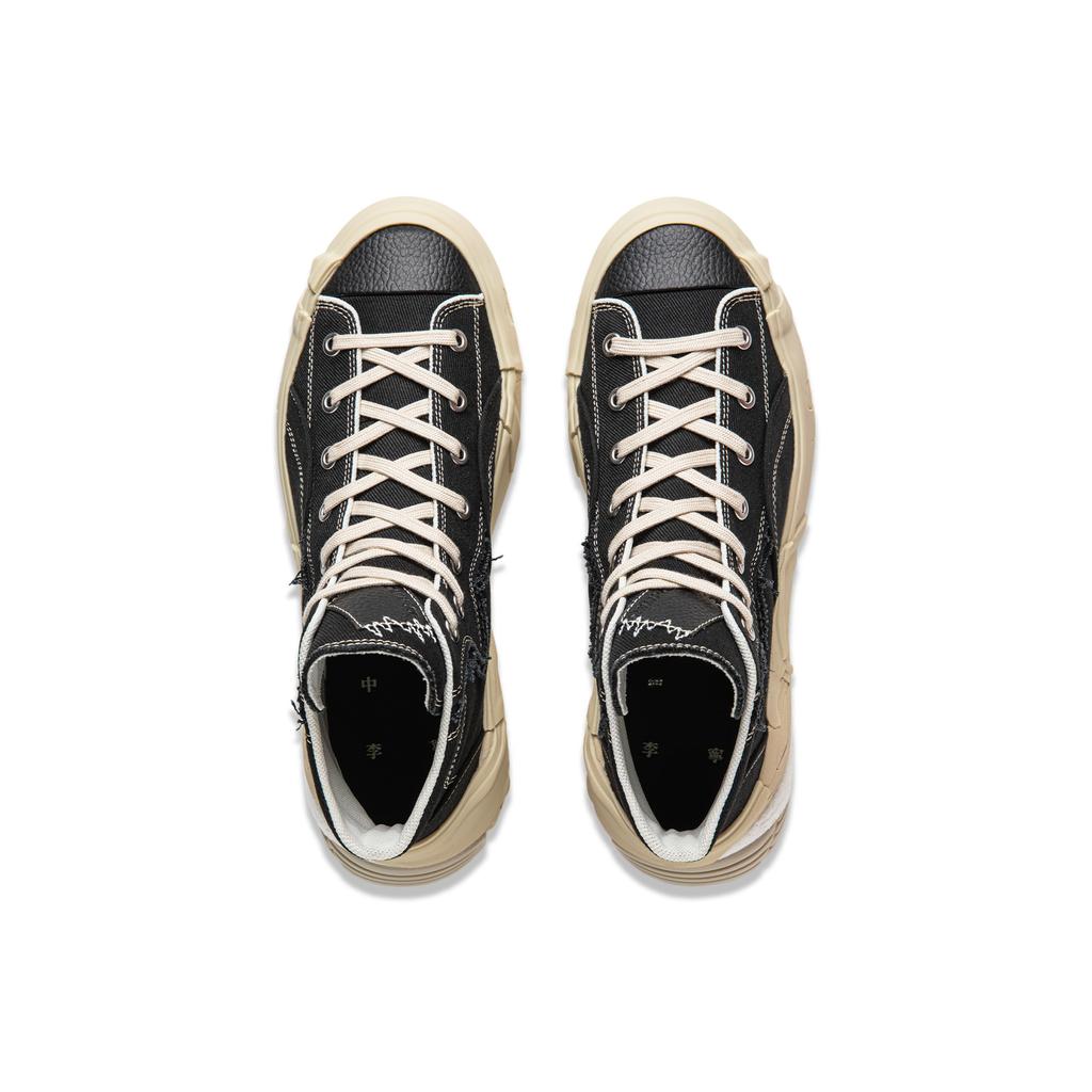 New LiNing Wuji MID Cushioning Wear Resistant Balance High Top Skateboard Shoes Men's Black AZGU009-1