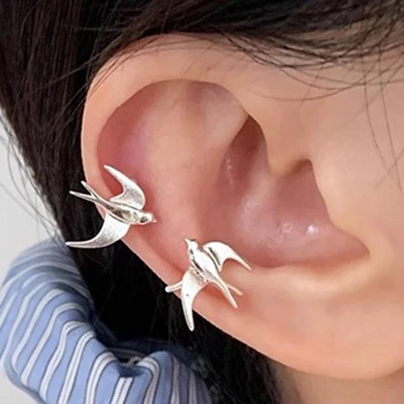 New Arrived Swallow Bird Clip On Earrings for Girls Cute Animal Chinese Style National Tide Earring Ladie Fashion Jewelry Gift