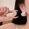 Silver Needle Sweet Diamond Flower Cluster Earrings Women Fashion Design Sense