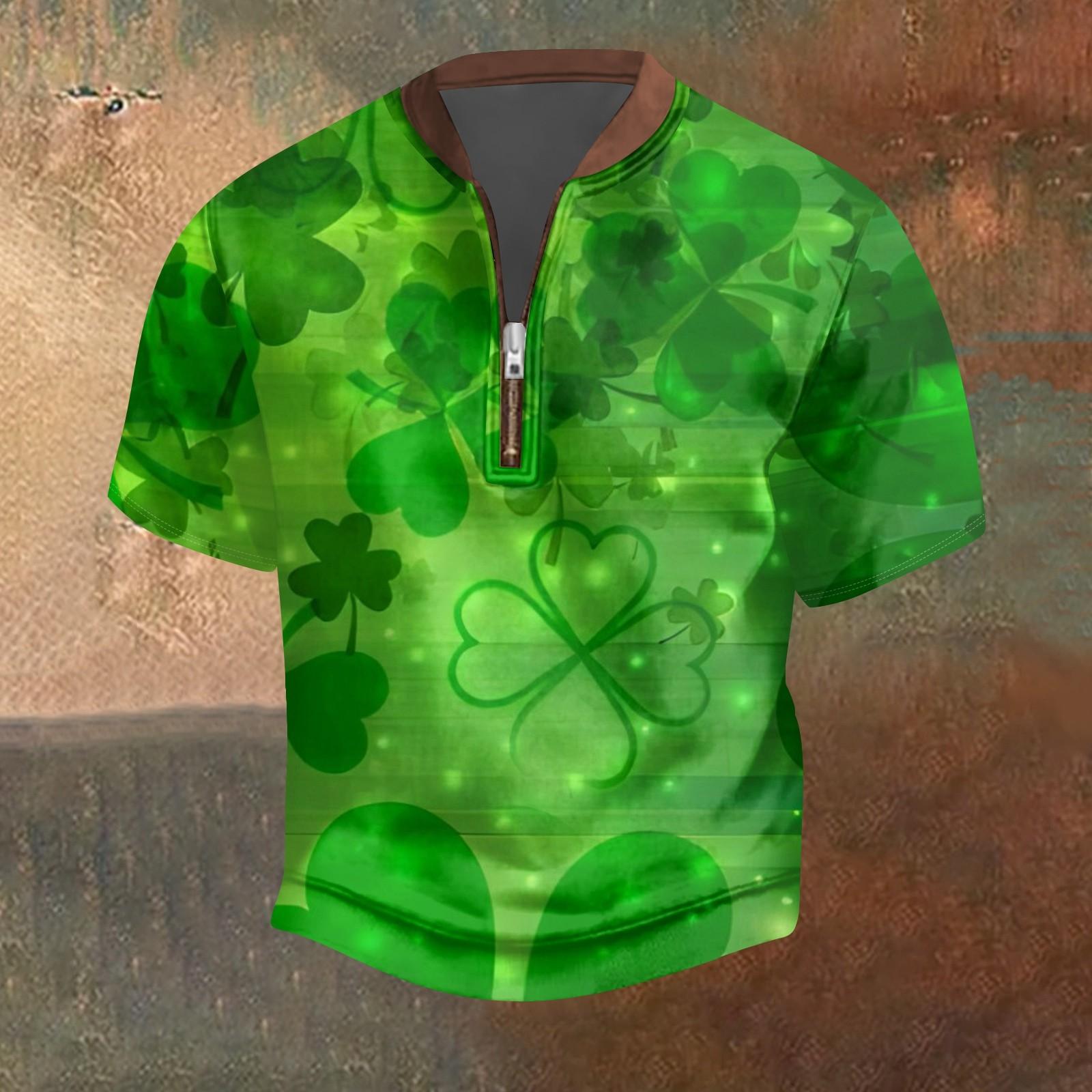 

Мужская повседневная футболка с застежкой-молнией на половину длины и короткими рукавами S