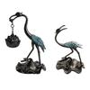 Ornement de Grue Décoratif Créatif Alliage de Zinc Délicate Sculpture d'Oiseau pour Décoration Maison Bureau