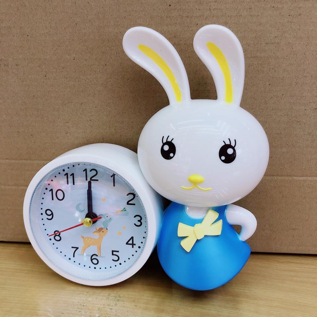Cute girl heart dormitory bedside rabbit alarm clock student gift mute pendulum clock