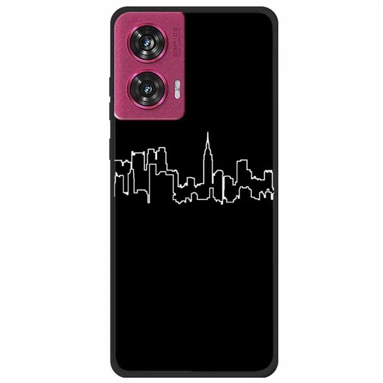 

For Motorola Edge 50 Fusion 5G Case Linear Pattern TPU Black Phone Cover - City