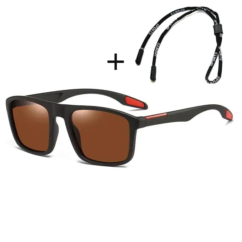 Unisex Polarized Sunglasses With Rope Trendy Women Men Vintage Outdoor Sun Glasses Fashion Uv400 Riding Goggle Shades