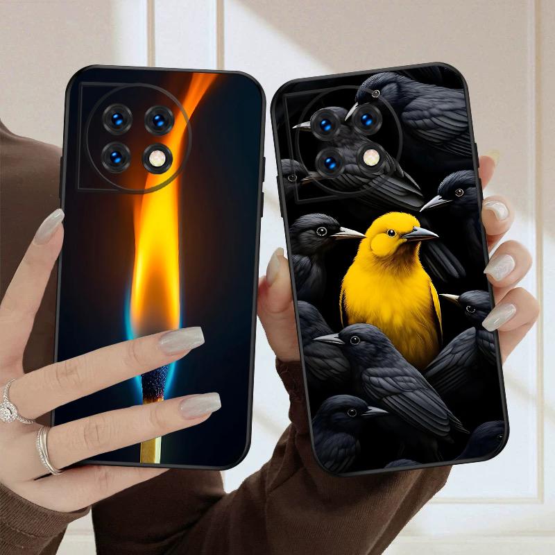 Colored feathers For OnePlus 8 9 11 12 13 10 Pro 9RT 8T 12R Ace 3 5 2V Nord CE 2 4 Lite N20 SE 30 200 silicone soft phone case