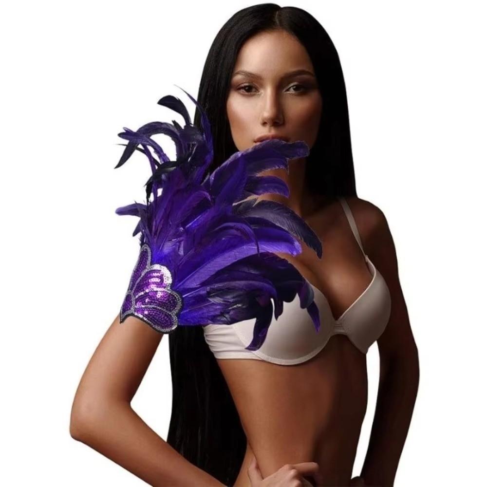 Stage Performance Showgirl Headband Brazilian Carnival Feather Headdress Hair Band  Carnival Events
