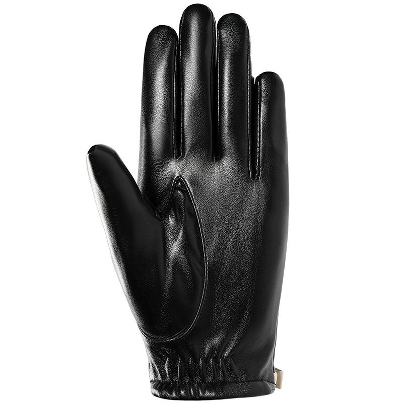 Genuine Leather Gloves Driving Women Warmth Driving Bicycle Sheepskin Touch Screen Windproof Wind Resistance Bike Gloves