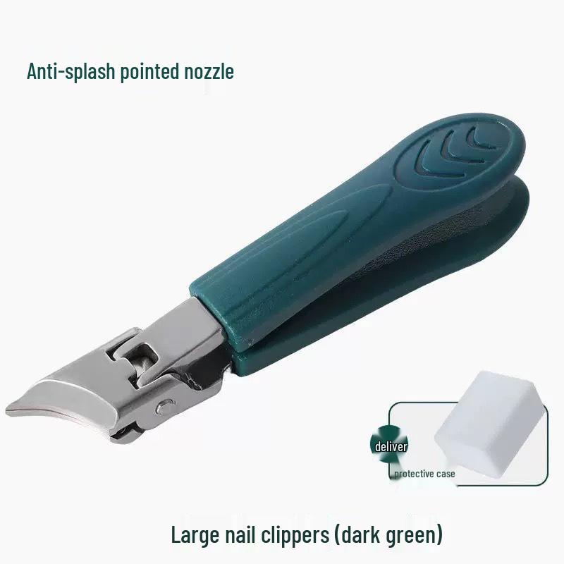 Anti-Splash Slanted Edge Nail Clipper with Pointed Tip for Ingrown Nails - Large Size Household Trimmer