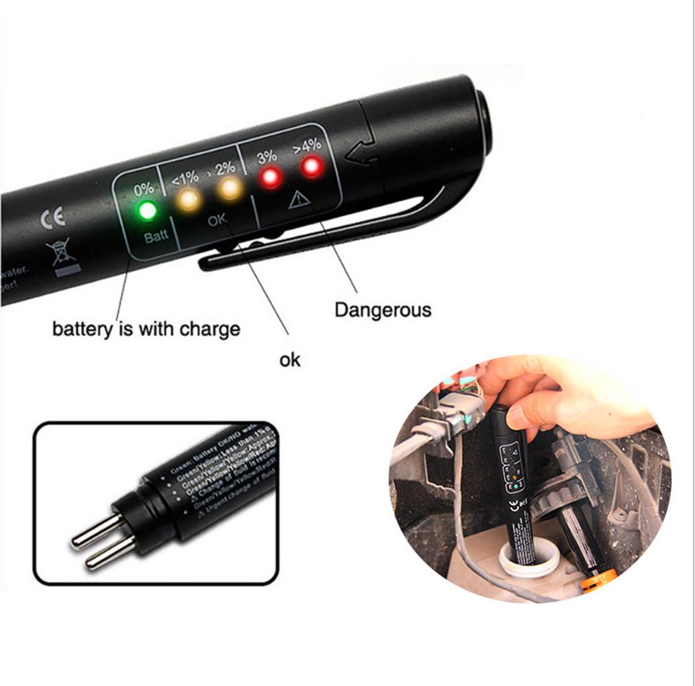 Auto-Bremsflüssigkeitstester, 5 LEDs, Auto, Fahrzeug, Auto, Kfz-Prüfgerät für DOT3/DOT4