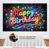 2D Flachdruck Geburtstagsbanner Bunter Neon Fotografie Hintergrund