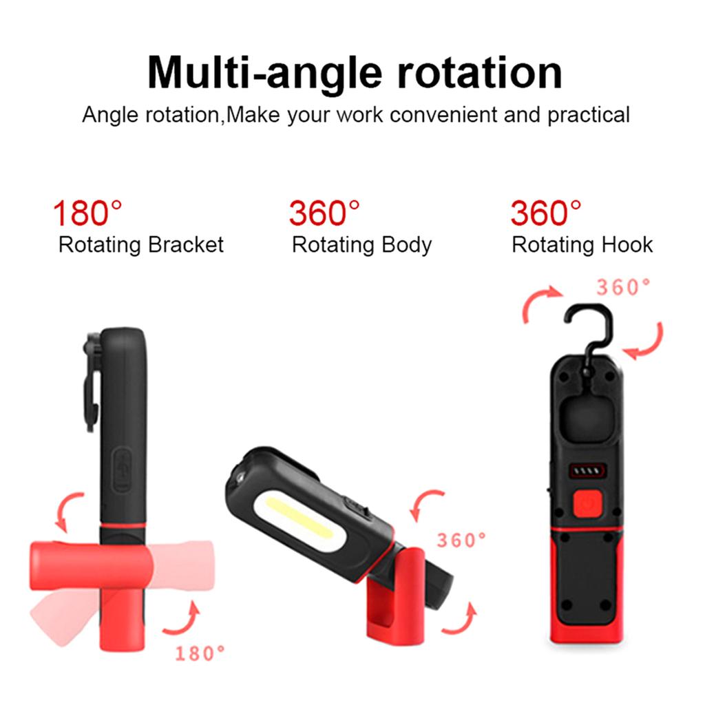 LED Worklamp Portable Magnetic Waterproof USB Rechargeable Flood Lamp for Outdoor Camping Hiking Emergency Car Repairing