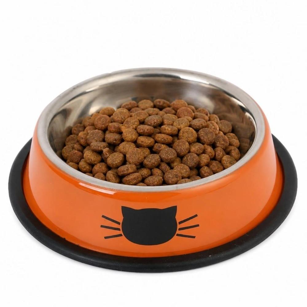 Non-slip Base Anti-dumping Cat Bowl Stainless Steel Dog Bowl Durable Steel Pet Bowl dog